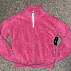 NWT Ideology Hot Pink Fleece Quarter Zip Sz Large